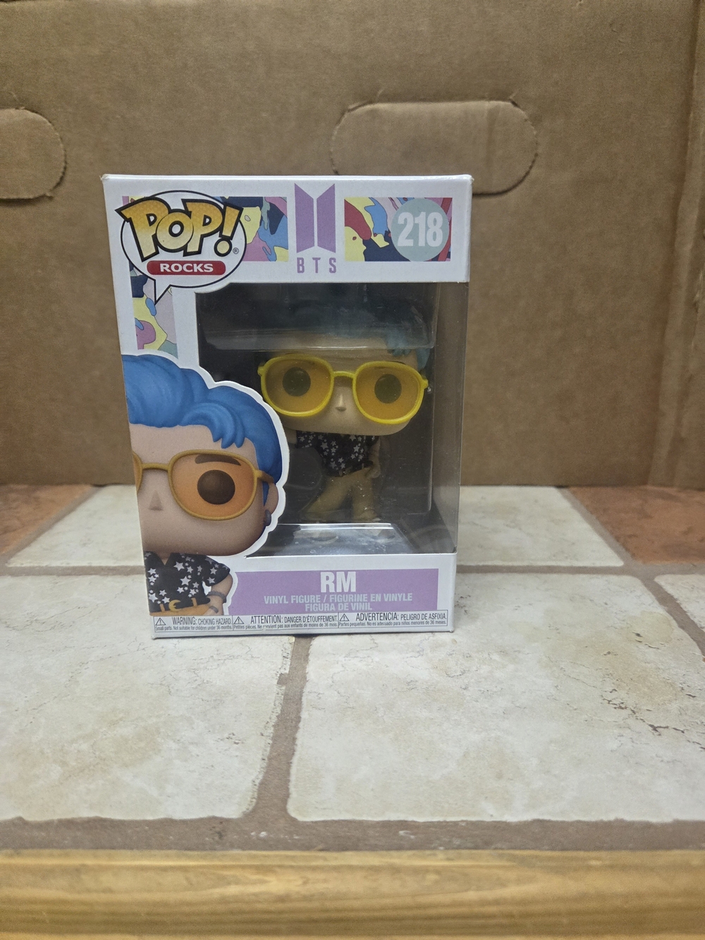 Funko Pop! Rocks BTS RM Vinyl Figure #218 - Blue Hair, Yellow Sunglasses